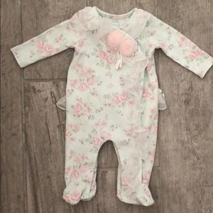 One piece footed coverall